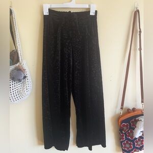 Capri Zara Black Textured Velvet Pants